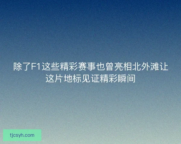 除了F1这些精彩赛事也曾亮相北外滩让这片地标见证精彩瞬间